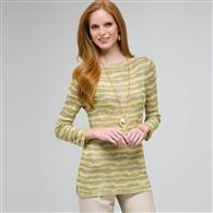 一字领束腰外衣, 青柠色底, medium