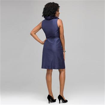 Ruffle Front Wrap A-Line Dress, , large