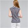 Sleeveless Cowl Neck Top, White Multi, small