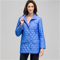 Quilted Car Coat, Blue Fox, medium