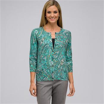 Gilet &agrave; manches 3/4 et encolure arrondie, , large