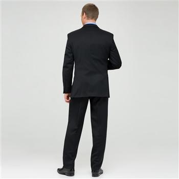 Black Flat Front Wool Suit, , large