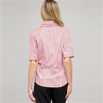 Double Collar Striped Shirt, , large