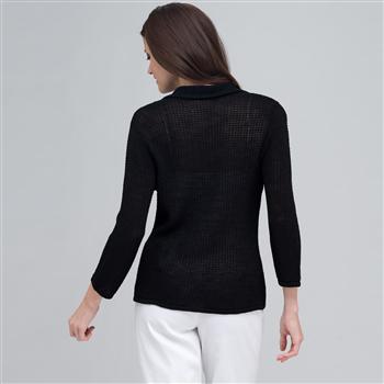 3/4 Sleeve Notch Cardigan., , large