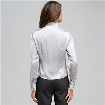 Pleated Bib Long Sleeve Shirt, , large