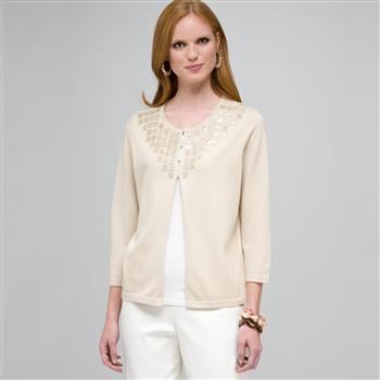 Beaded Cardigan, , large