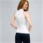 Zip Front Tank with Ruffles Blouse., White, small