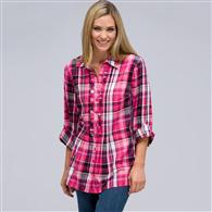 Camicia con manica arrotolata, M&eacute;lange, medium