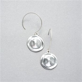 Hammered Silver Earrings, , large