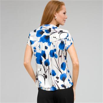 Floral Cap Sleeve Blouse, , large