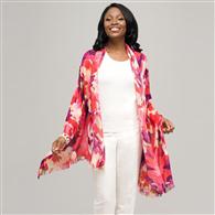 Floral Luxe Scarf, Red, medium