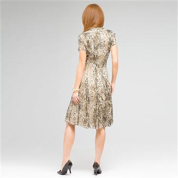 Tie Front Animal Print Dress, , large
