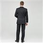 Charcoal Flat Front Athletic Fit Shadow Striped Wool Suit, , small