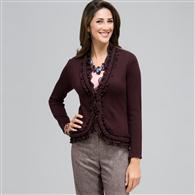 Braid Trimmed Cardigan, Black Multi, medium