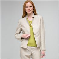 可洗亚麻双兜外套, 石色与白色, medium