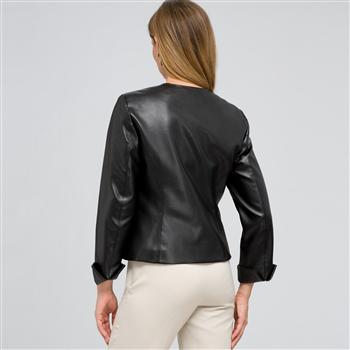 Leather Top Front Studded Jacket, , large