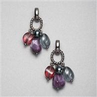 Light Hematite Dangle Earrings, Hematite, medium