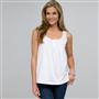 Scoop Neck Tank With Embroidery, White, small