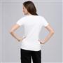 T-shirt col V &agrave; manches courtes, Blanc, small