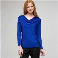 Draped Neck Top, Cobalt, medium