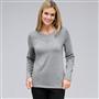 Long Sleeve Appliqued Crew Neck, Grey Heather, small