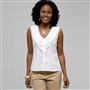Camicia senza maniche con volant, Bianco, small
