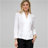 Drape Neck Blouse, White, medium