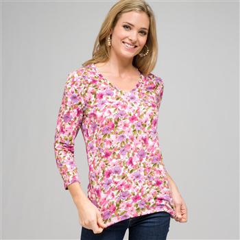 Floral Print Tee, , large