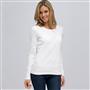 Maglia girocollo con manica lunga, Bianco, small