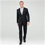 Black Single Pleat Athletic Fit Wool Suit, , small