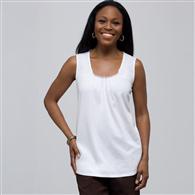 Shirred Front Tank., White, medium