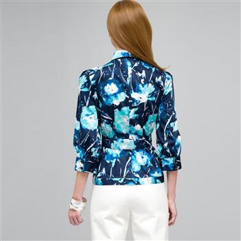 3/4 Button Down Top with Tie Front, , large