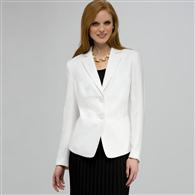 Two Button Notch Collar Jacket., White, medium