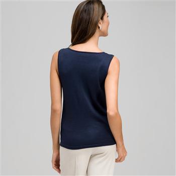 Sleeveless Scoop Neck Shell, , large