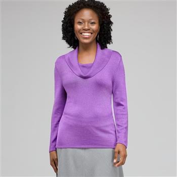 Draped Cowl Neck, Crocus, large