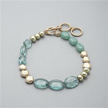 グリーン & ゴールドネックレス, グリーン, large