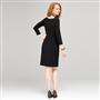 Cowl Drape Sarong Dress, Black, small