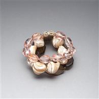 Bracciale rosa e marrone, Oro, medium