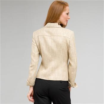 Notch Collar Basket Weave Jacket, , large