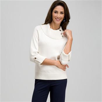 3/4 Sleeve Cowl Neck Top, , large