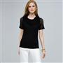 Maglia con scollo a goccia, Nero, small