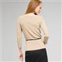 Belted Ribbed Boat Neck Sweater, New Rattan, small