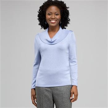 Collo ad anello drappeggiato, Azzurro cielo, large