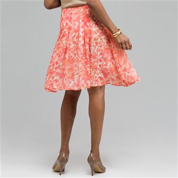 Pleated Flare Skirt., , large