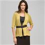 Novelty Stitch Belted Cardigan, Fennel, small