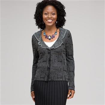 Ruffle Front Cardigan, , large