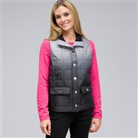 Mock Neck Quilted Vest, Black Multi, medium