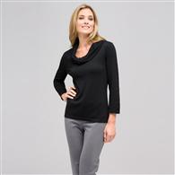 Maglia con collo ad anello, Nero, medium