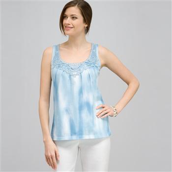 Crochet Yoke Tank., , large