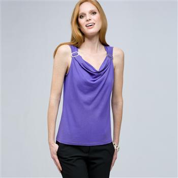 Top con scollo drappeggiato e fibbie, Violetta di primavera, large